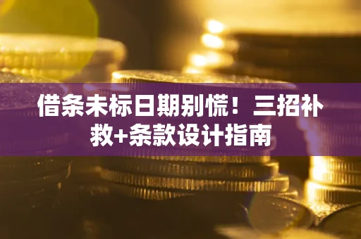 武汉借条未标日期别慌!三招补救+条款设计指南 武汉借条未标日期别慌!三招补救+条款设计指南